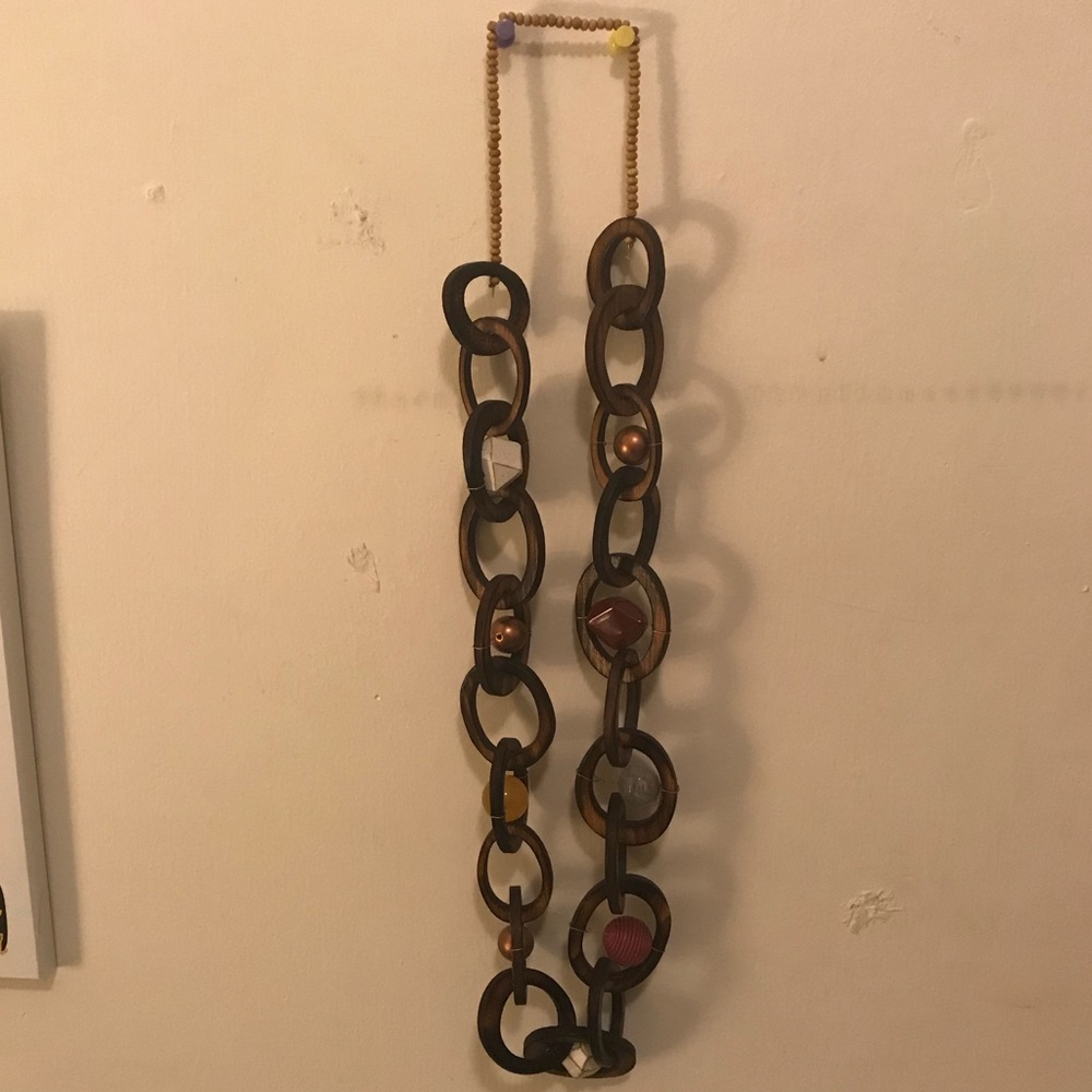Wooden and glass bead necklace by Anthropologie